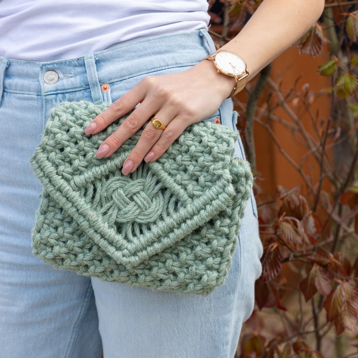 Clutch de macrame sale