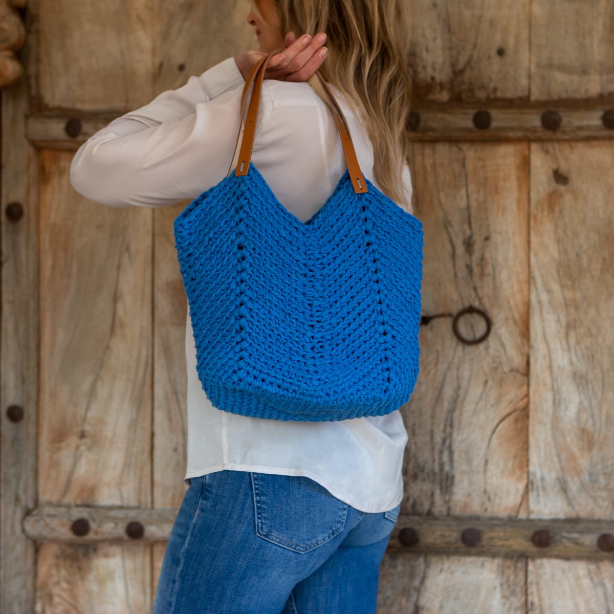 Crochet canvas outlet bag